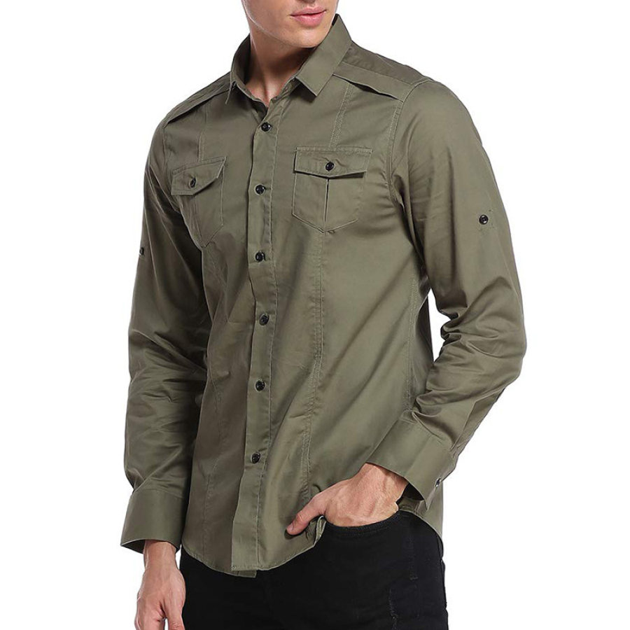 

Men's Outdoor Sports Wear-resistant Long-sleeved Shirt