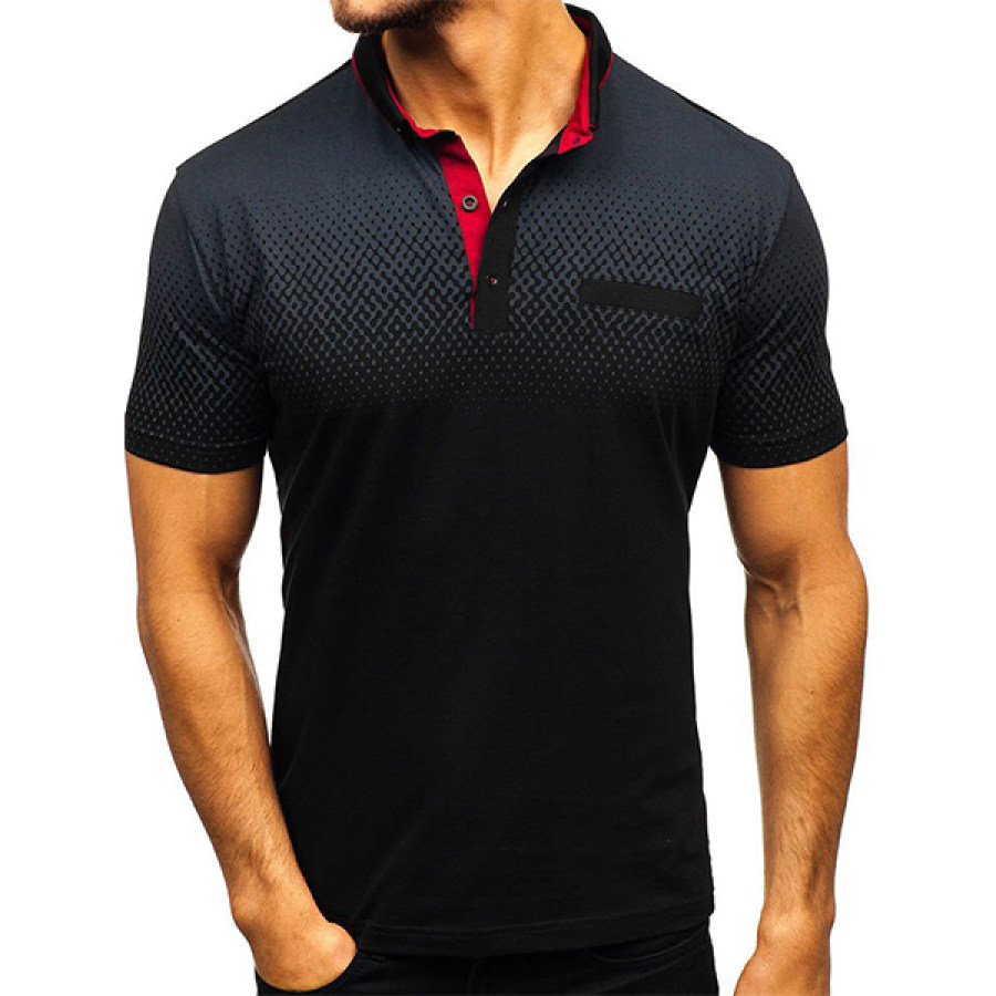

Men's Fashion Digital Print Lapel T-Shirt