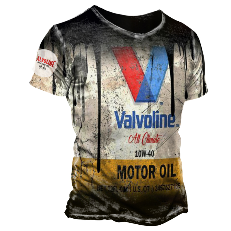 Valvoline Motor Oil Race Print Chic Short-sleeved T-shirt