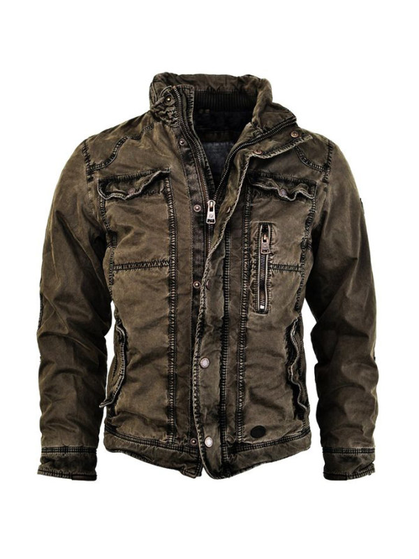 Mens Jacket Retro Washed Warm Jacket