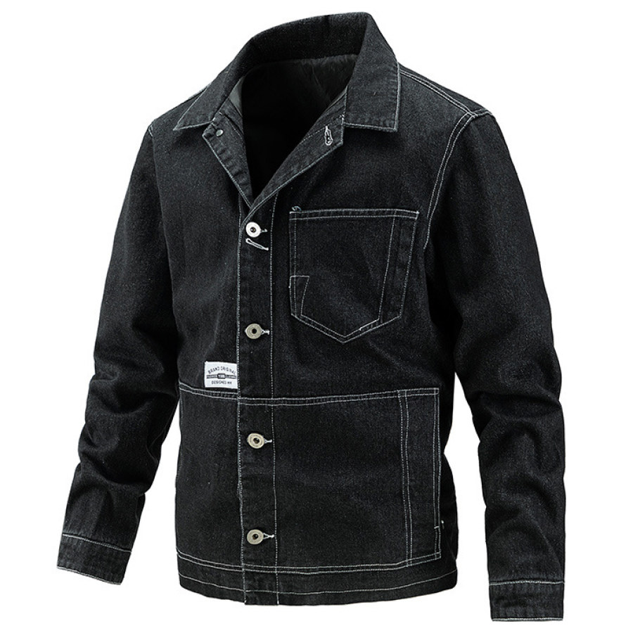 

Men's Casual Solid Color Loose Denim Jacket
