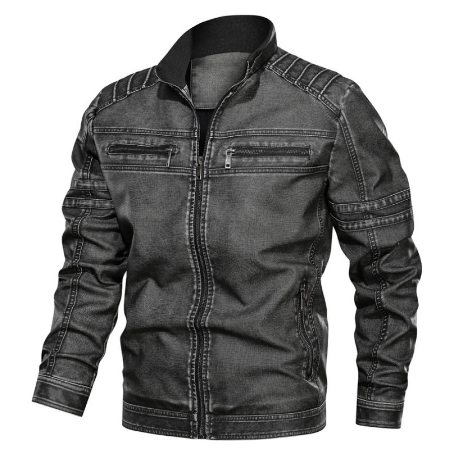 

Men's Casual Distressed Leather Jacket