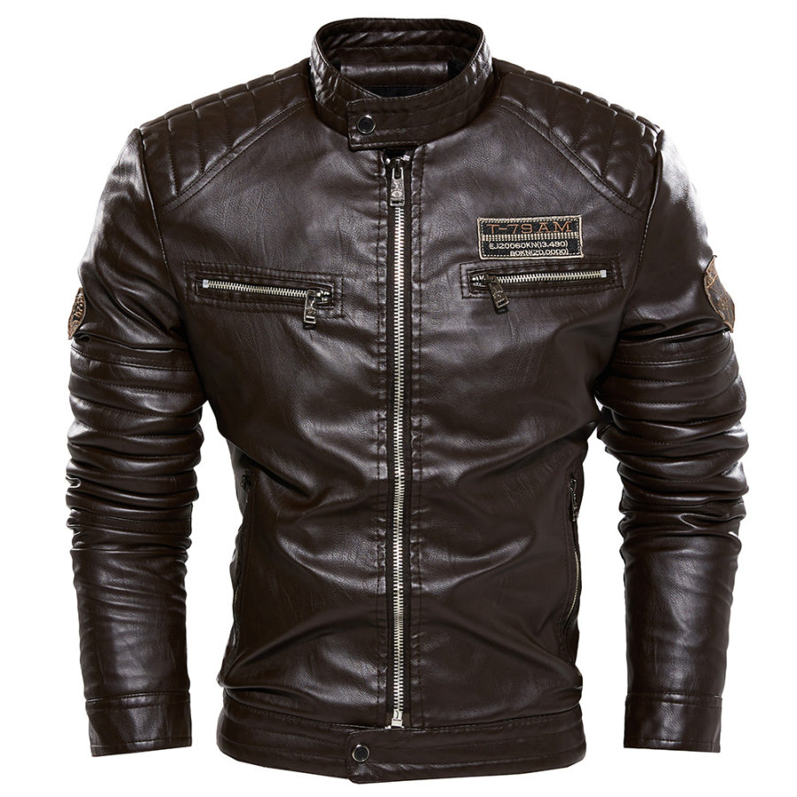 

Men's British Fashion Motorcycle Leather Jacket