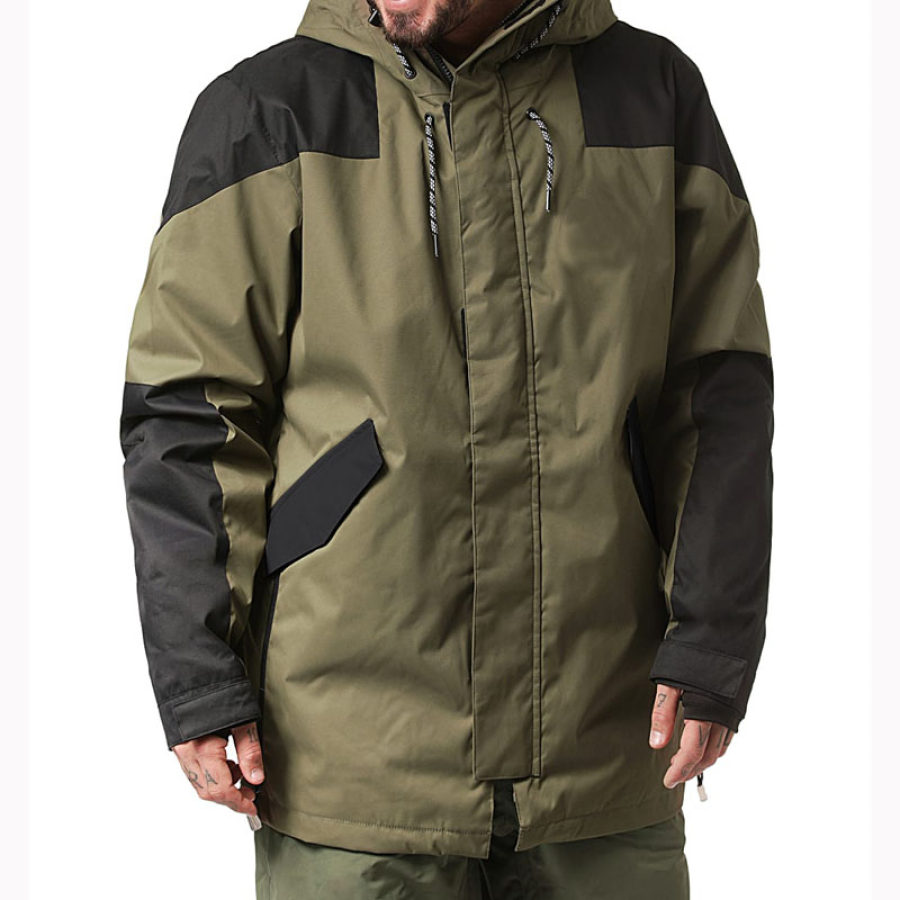 

Men's Outdoor Stitching Color Hooded Jacket