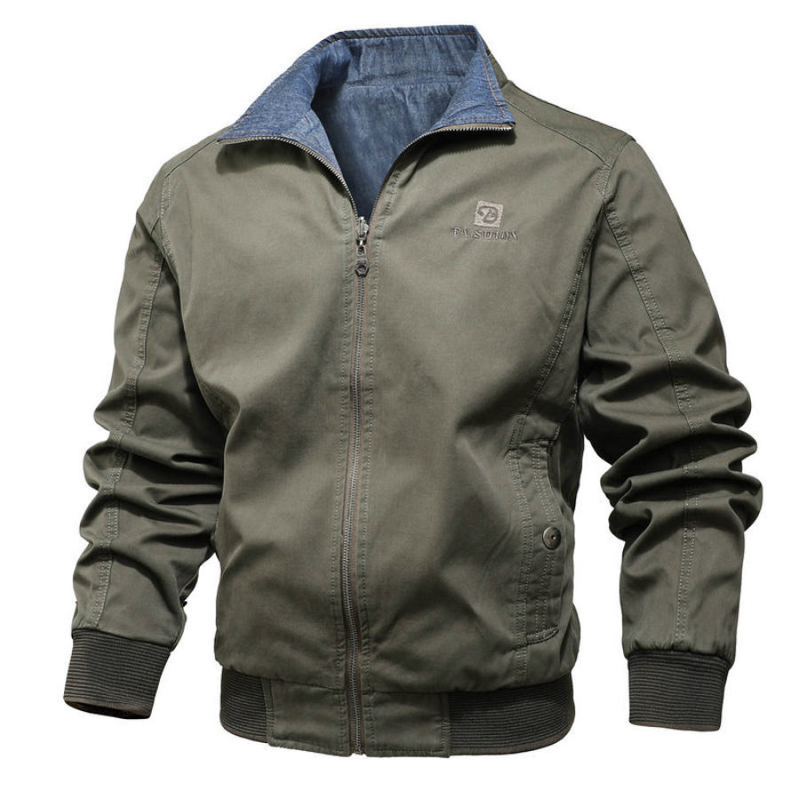 

Men's Casual Fashion Denim Washed Double-sided Jacket