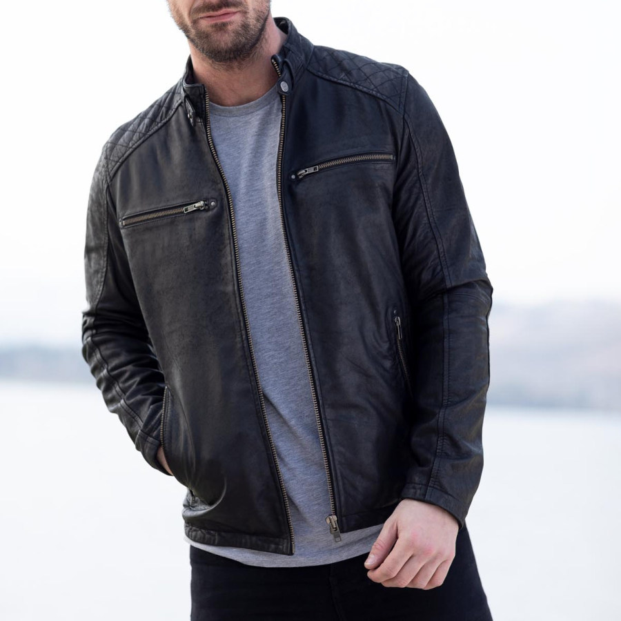 

Men's Black Leather Jacket