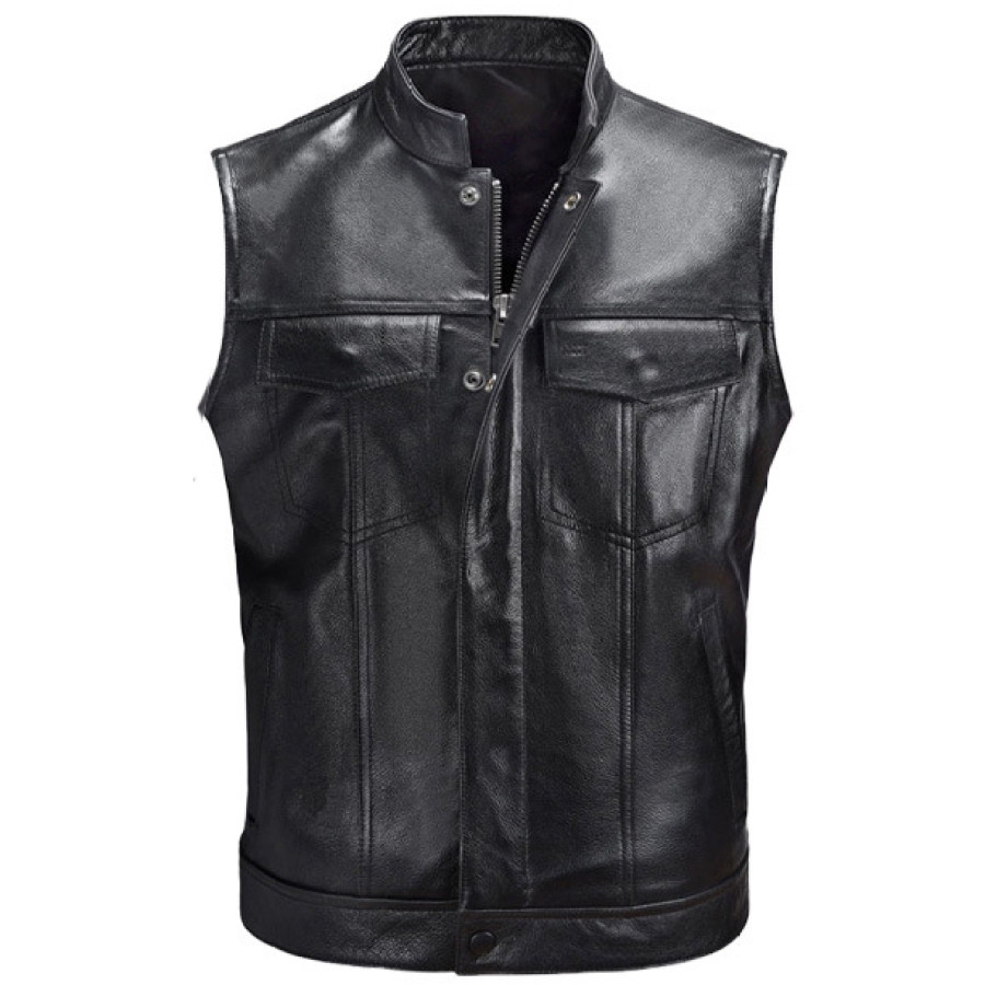 

Men's Leisure Motorcycle Leather Vest