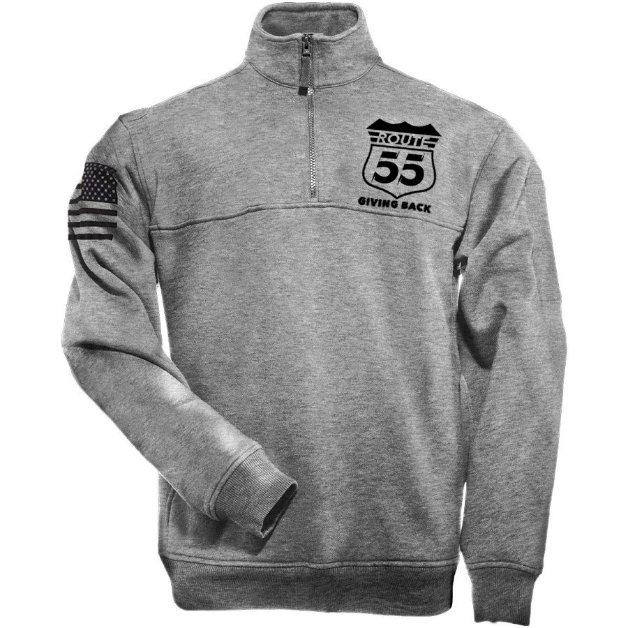 

Men's Retro Casual Stand Collar Printed Sweatshirt