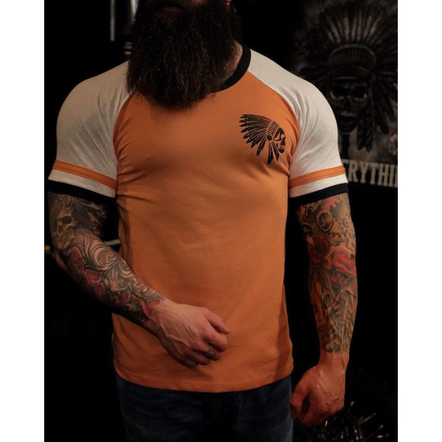 

Chief Color-block Printed Short-sleeved T-shirt