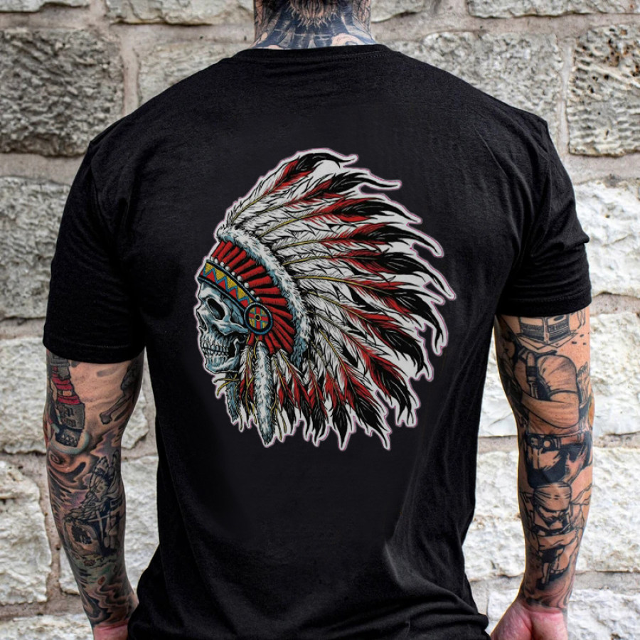 

Chief Skull Print Short-sleeved T-shirt