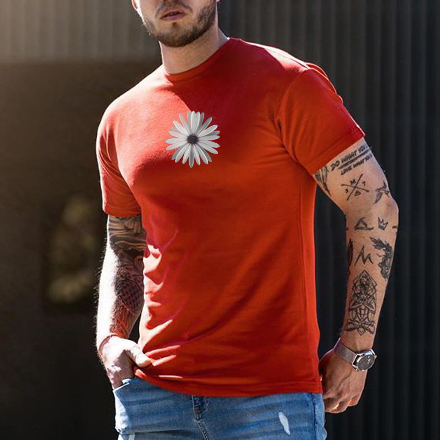 

Daisy Printed Casual Mens T-shirt