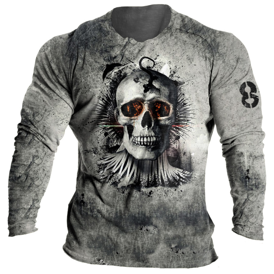 

Men's Retro Casual Printed Long-sleeved T-shirt