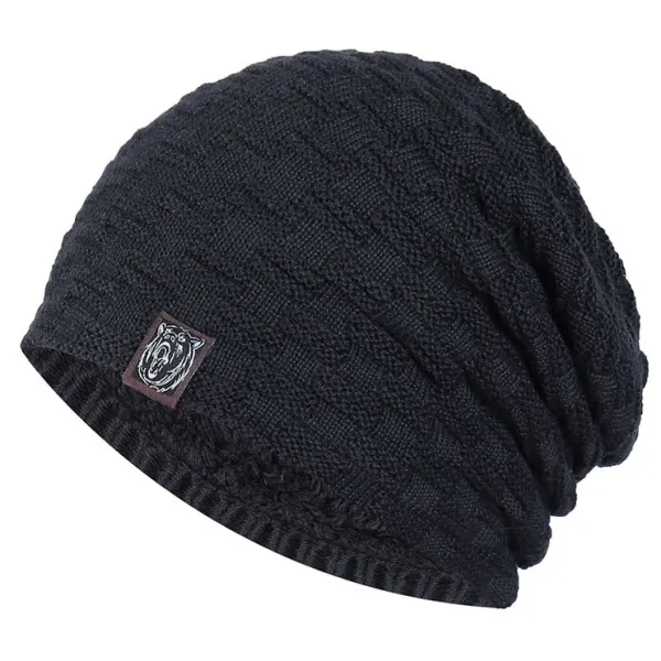 Men's Outdoor Skiing Cashmere Thick Wool Hat Knitted Hat - Salolist.com 