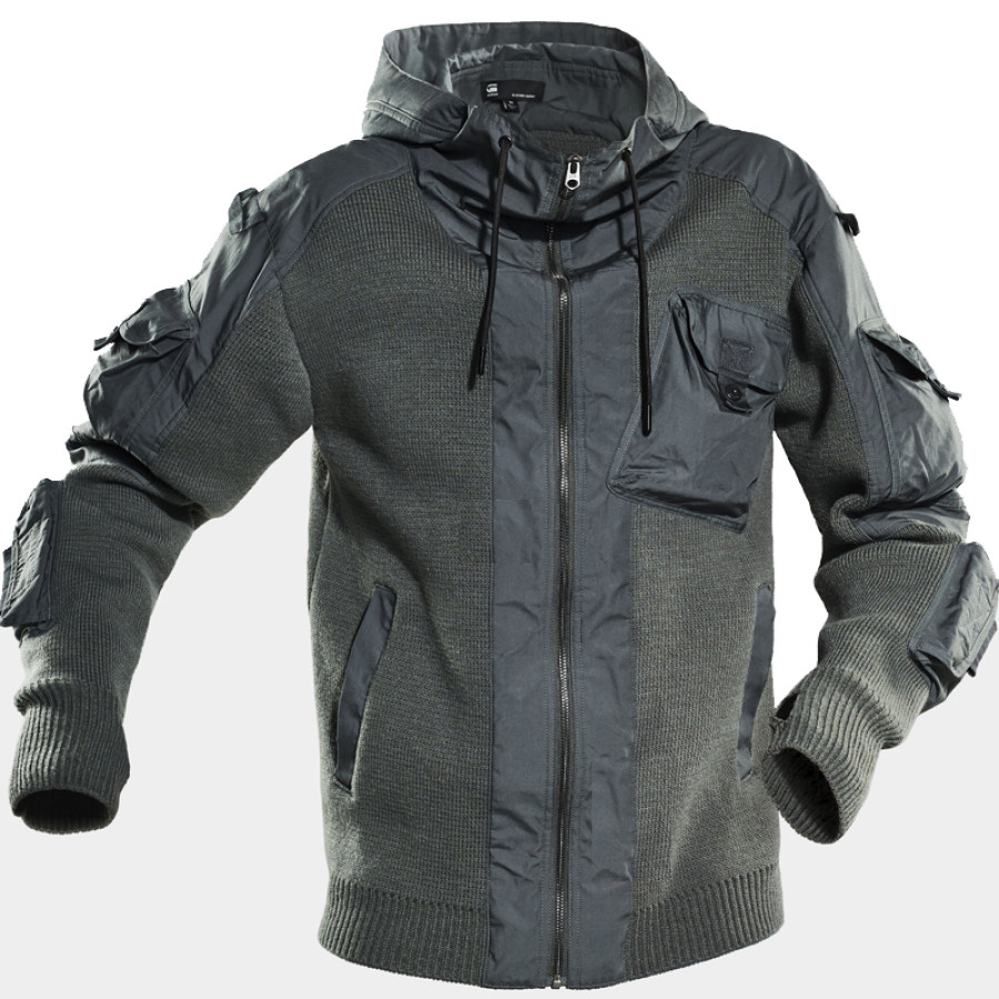 

Men's Multi-pocket Tactical Stitching Warm Hoodie Jacket