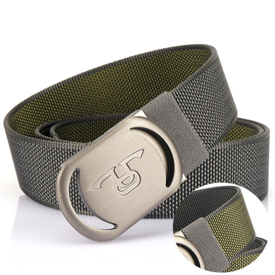 

Men's Outdoor Leisure Double-sided Color Nylon Rotating Buckle Belt