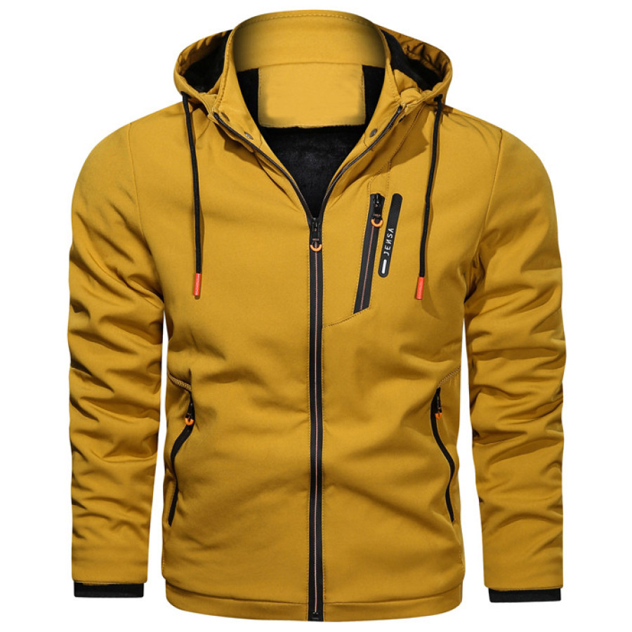 

Men's Casual Sports Zipper Detachable Hooded Jacket