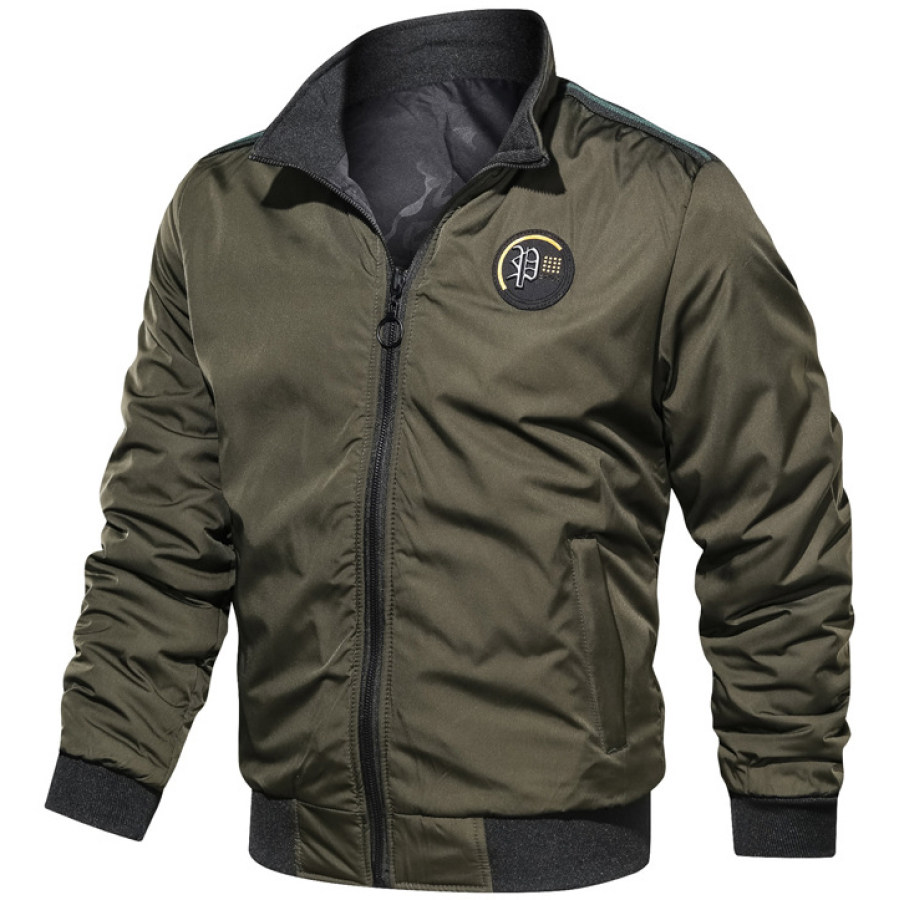 

Men's Casual Reversible Stand-up Collar Flight Jacket