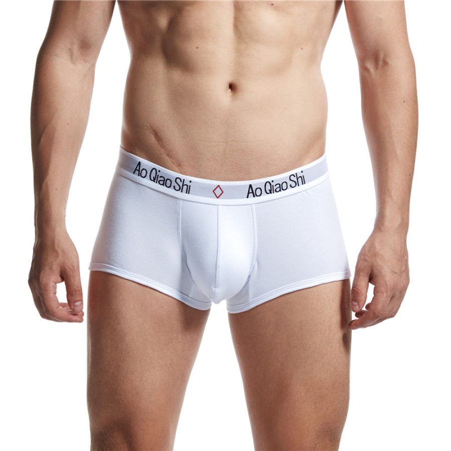 

Men's Solid Color Low Waist Cotton Underwear