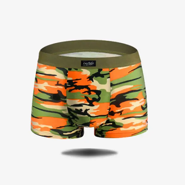 Men's Camouflage Print Modal Breathable Mid-waist Underwear - Fineyoyo.com 