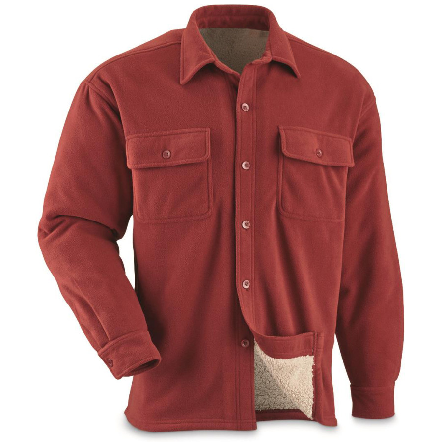 

Men's Outdoor Warm Fleece Lapel Shirt