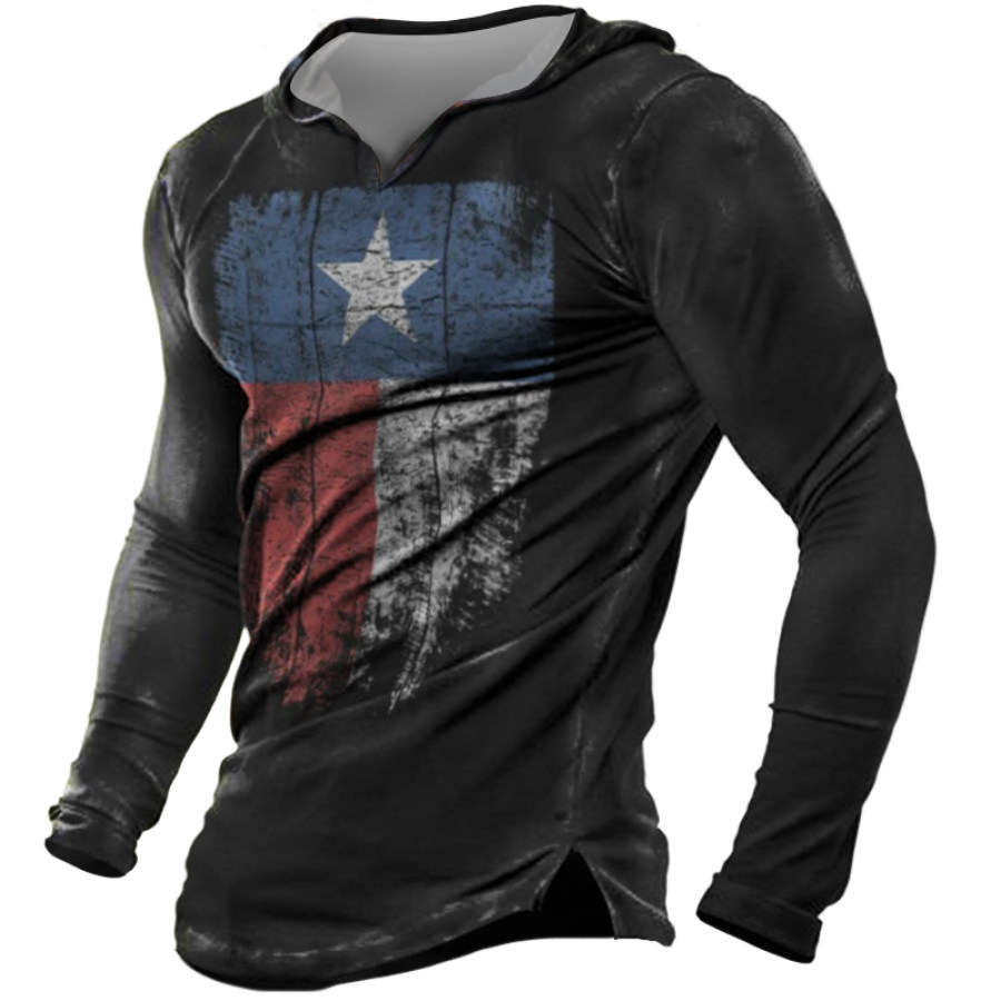 

Flag Of Texas Usa Men's Long Sleeve Retro Top