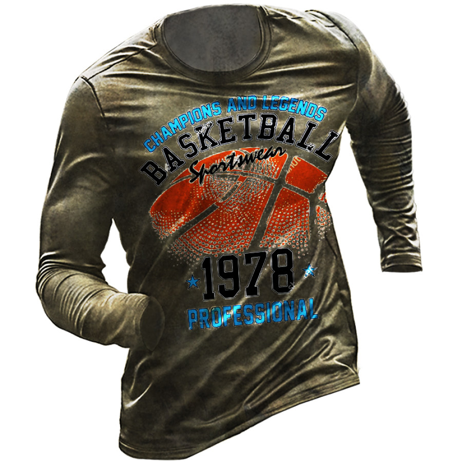 

1978 Basketball Print Men's Outdoor Retro T-Shirt