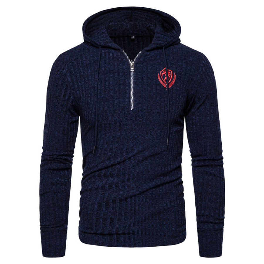 

Men's Casual Sports Stretch Solid Color Knitted Hoodie