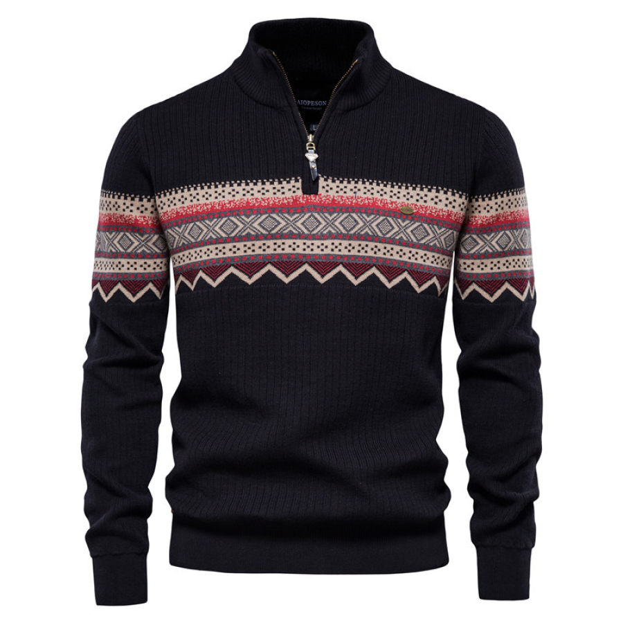 

Men's Casual British Zipper Long-sleeved Sweater