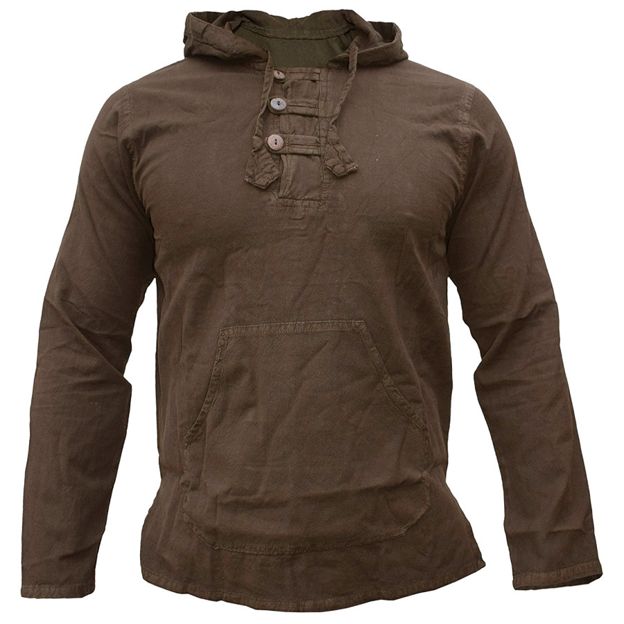 

Men's Vintage Distressed Hooded Shirt