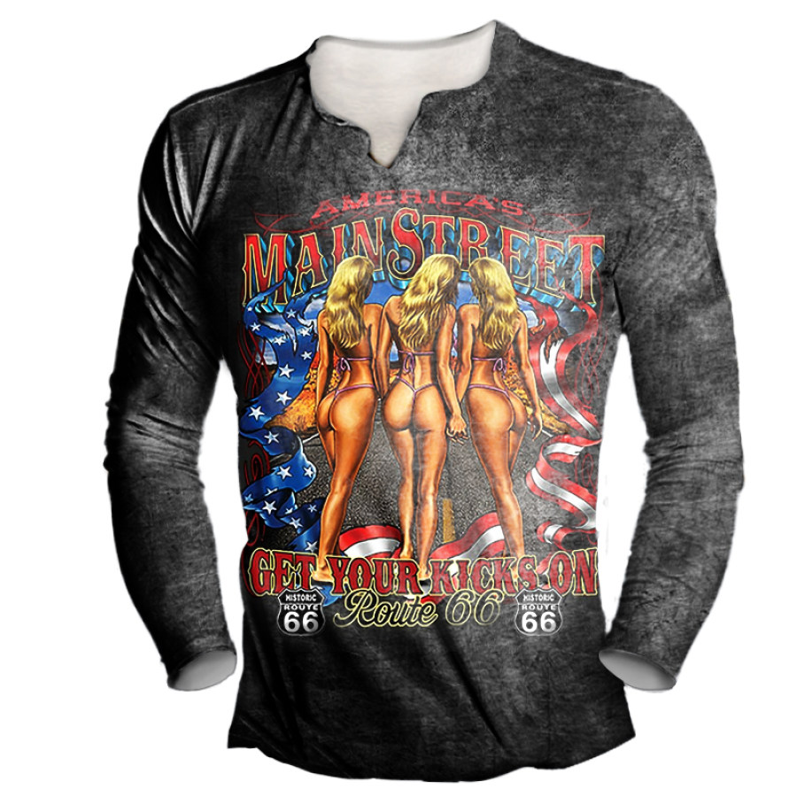 

Get Your Kicks On Route 66 Muscle Shirt Sexy Girls In Bikinis Biker Men's