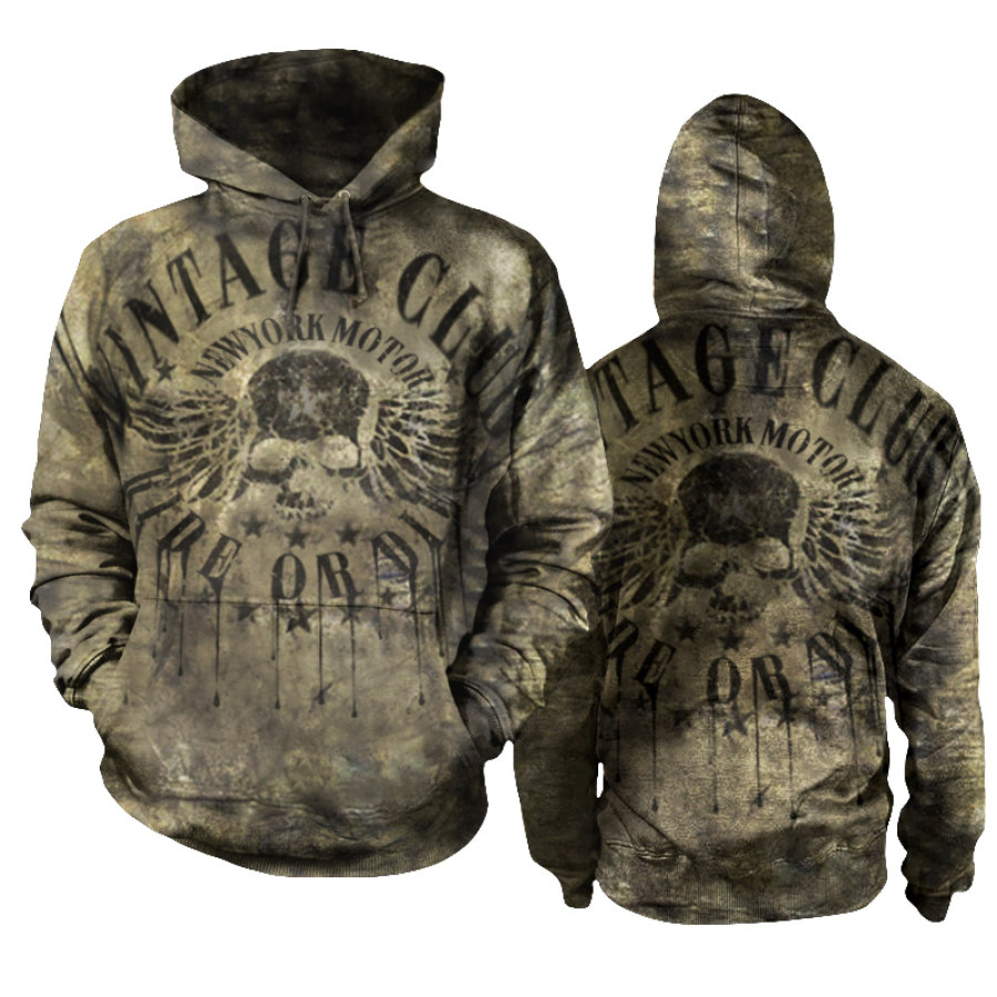 

Men's Outdoor Retro Print Long-sleeved Hoodie