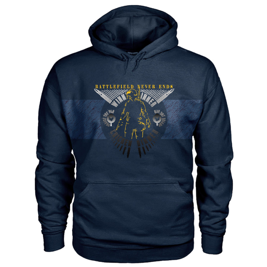 

Men's Outdoor Retro Print Long-sleeved Hoodie