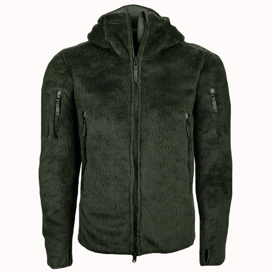 

Men's Outdoor Sports Fleece Warm Tactical Hooded Jacket