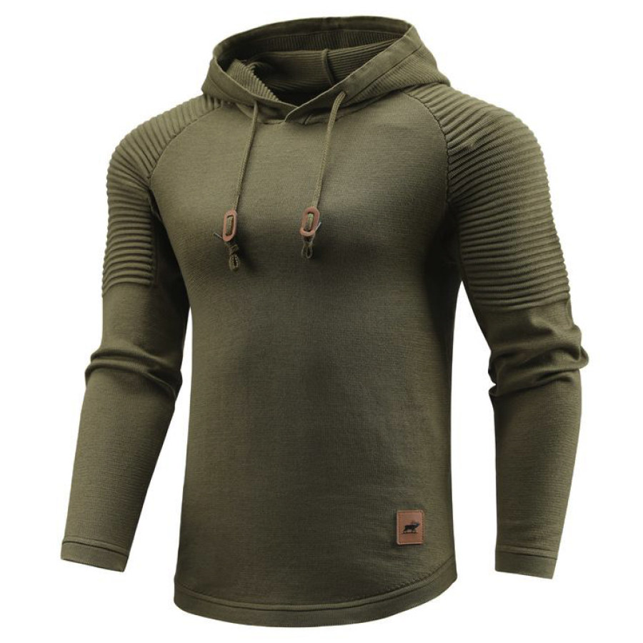 

Men's Casual Solid Color Knitted Hoodie