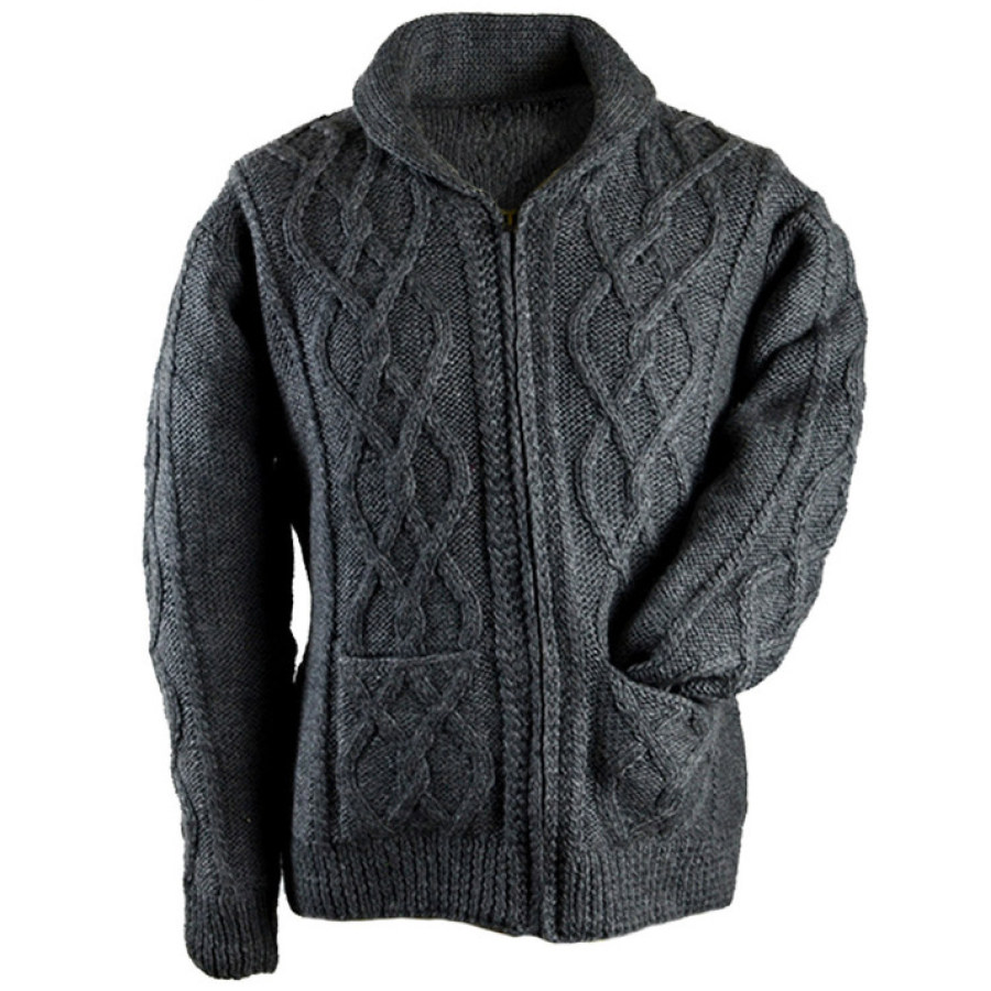 

Men's Retro Hooded Sweater Cardigan