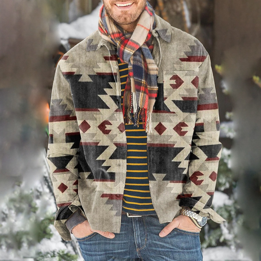 

Ami Kaji Men's Retro Checkered Lapel Jacket
