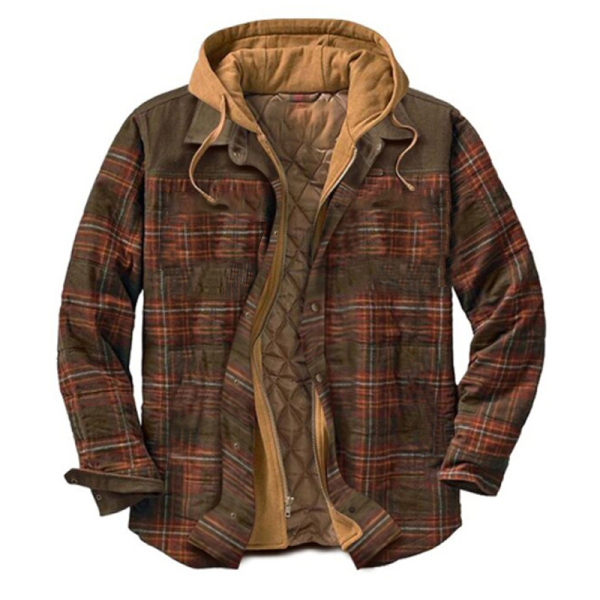 Mens Winter Plaid Thick Chic Casual Jacket