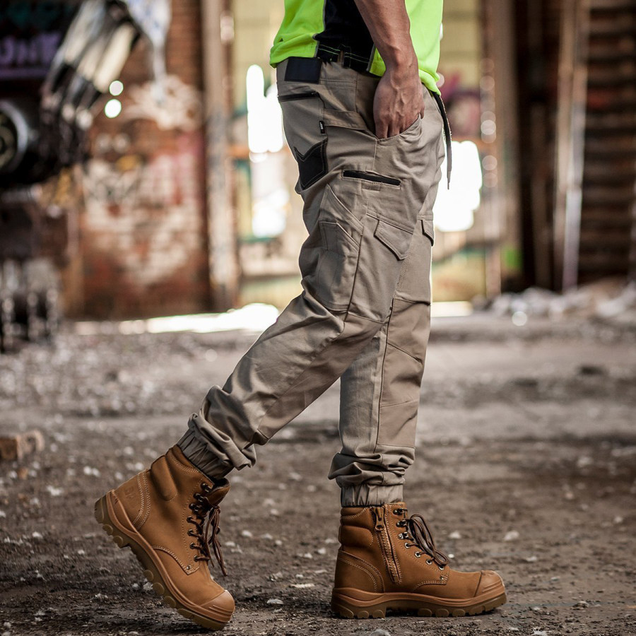 

Cuffed Elastic Waist Work Pants