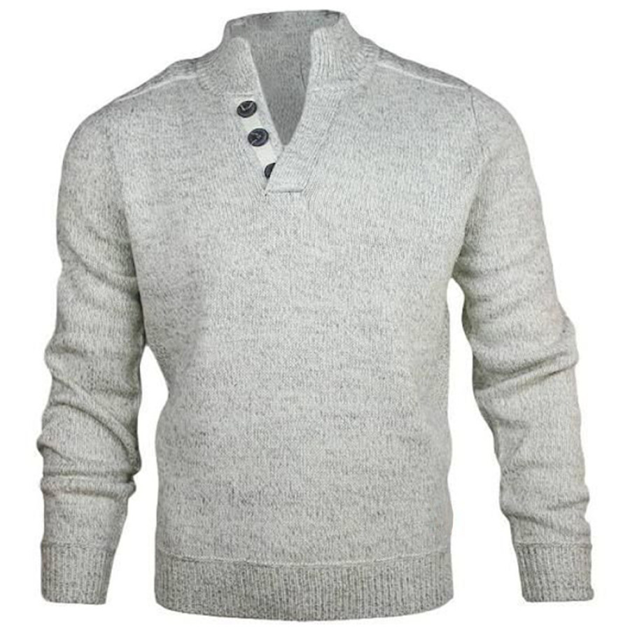 

Men's Outdoor Classic Casual Pullover Button Sweater