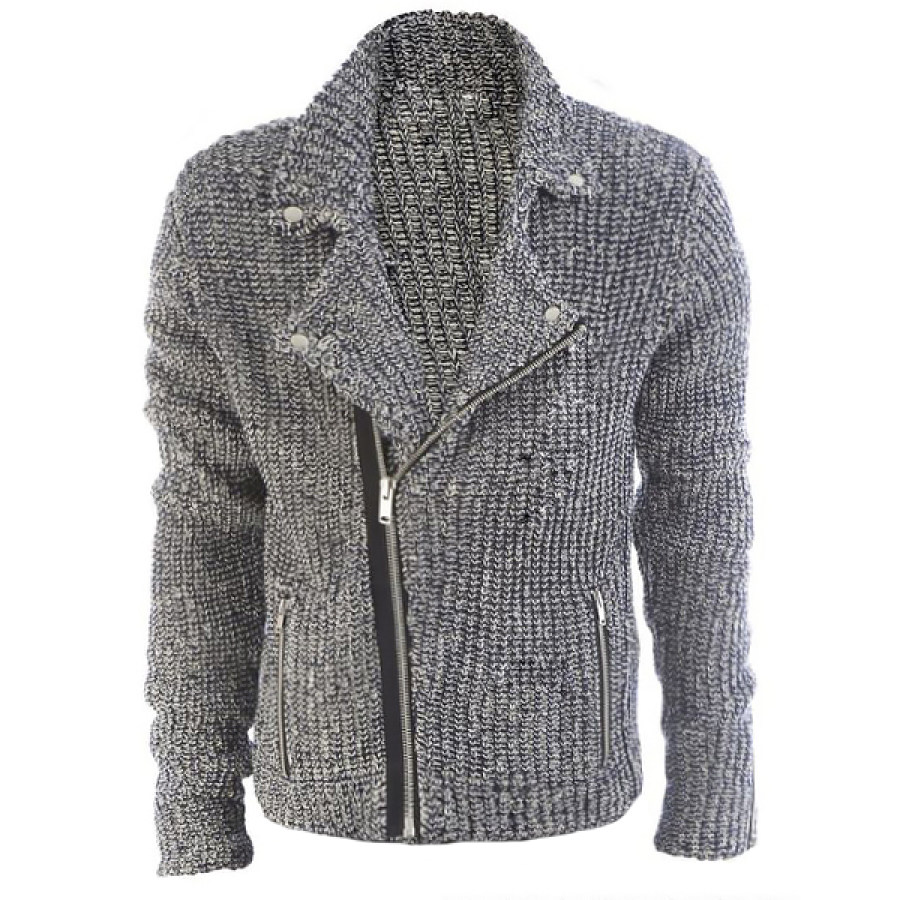 

Men's Retro Fashion Lapel Zipper Sweater Cardigan