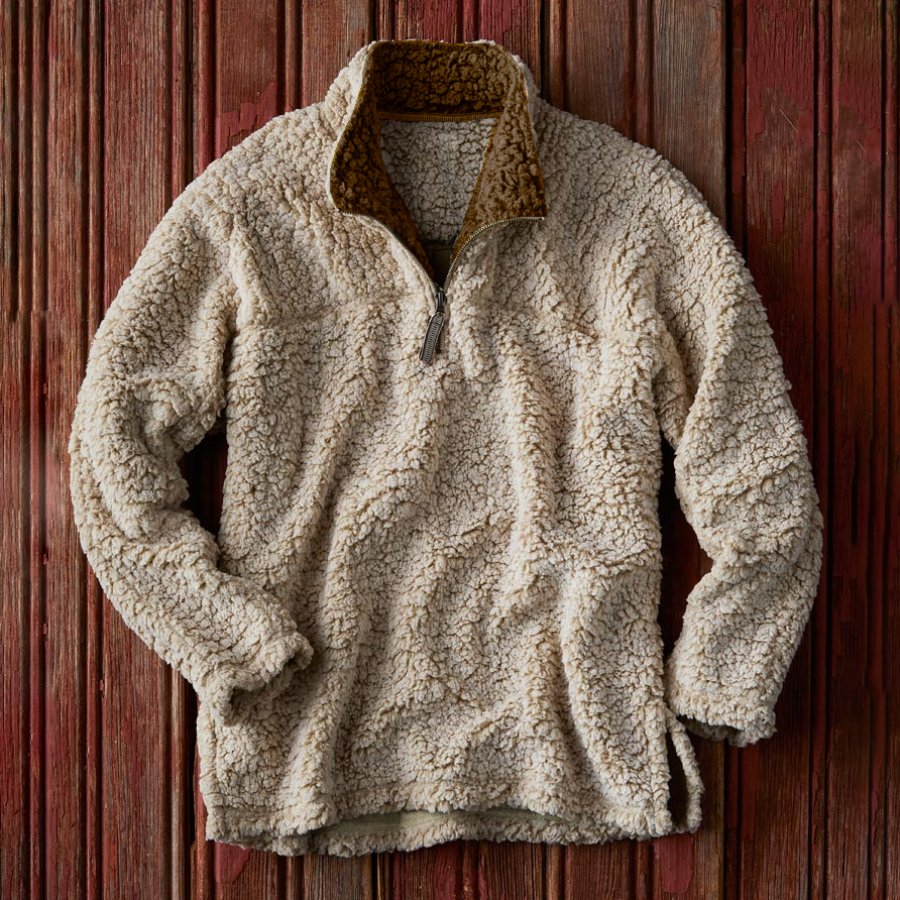

Outdoor Warm Lamb Velvet Stand-up Collar Zipper Sweatshirt