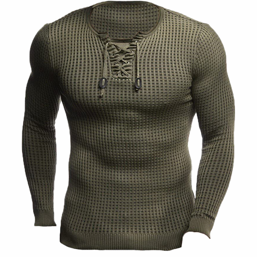

Men's Retro Casual Solid Color Sweater