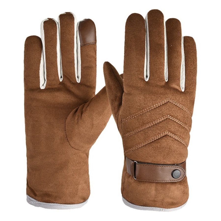 

Outdoor Cycling Sports Warm Thick Touch-screen Suede Gloves