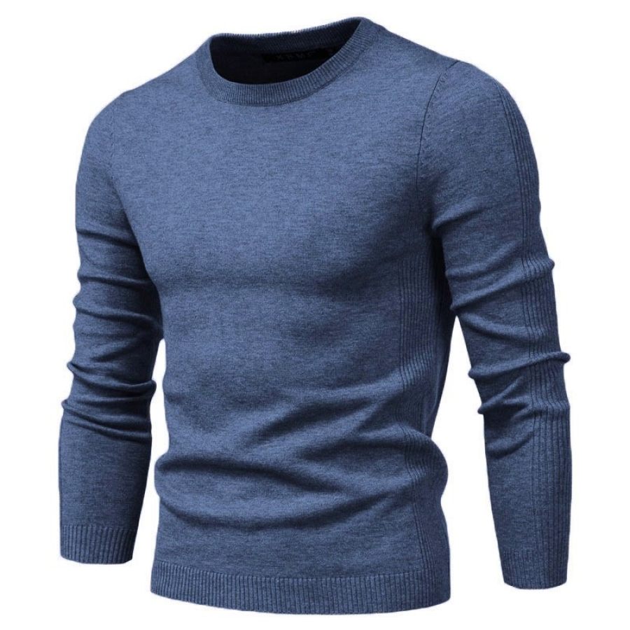 

Men's Slim Round Neck Warm Knit Sweater