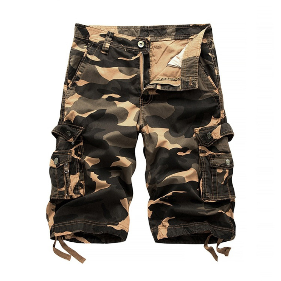 

Men's Casual Camouflage Print Multi-pocket Shorts