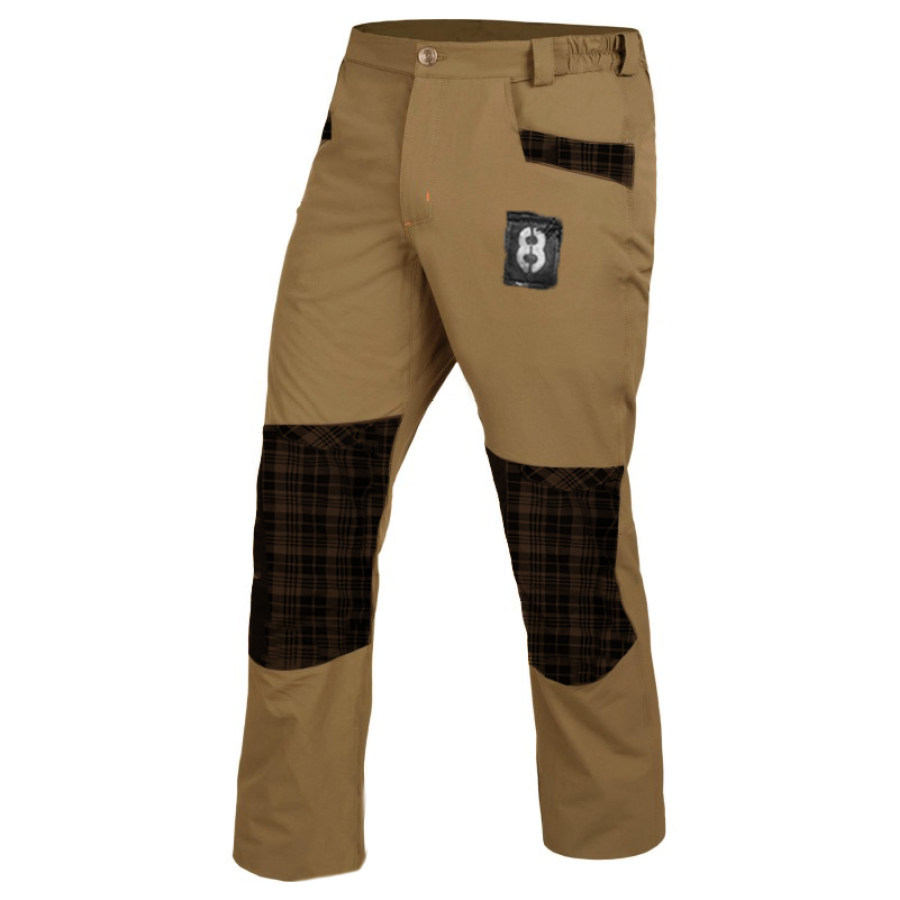 

Men's Outdoor Christmas Plaid Stitching Trousers