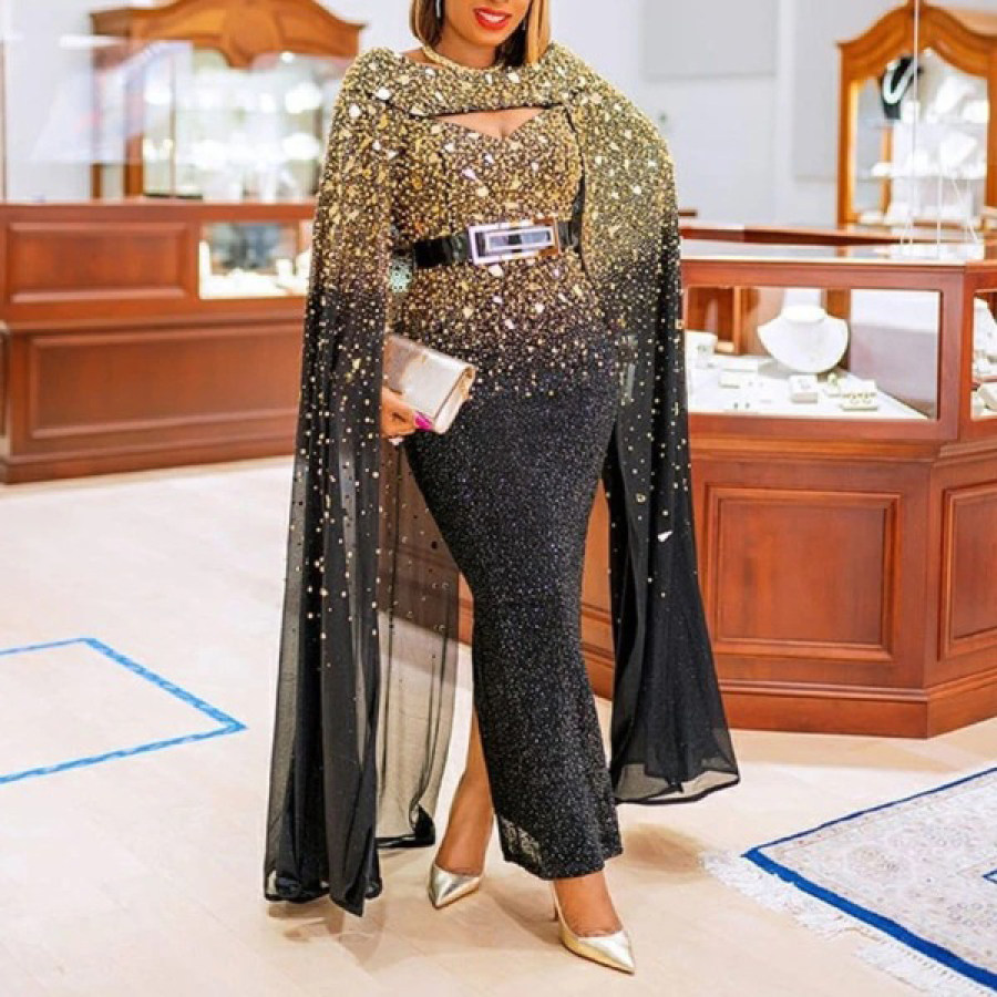 

Dunhuang Sprinkled Gold Sexy Cloak And Swing Dress Dress
