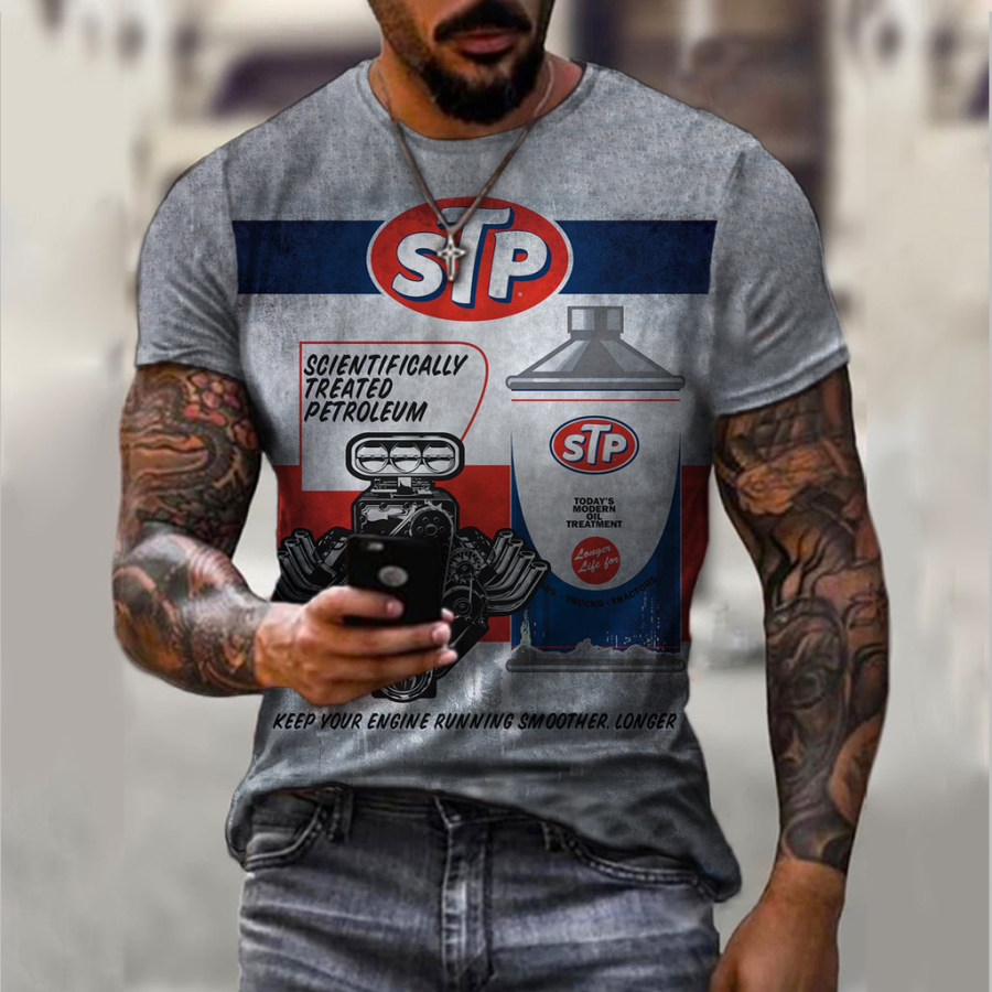 

Men's Vintage Moto Logo Print T-shirt