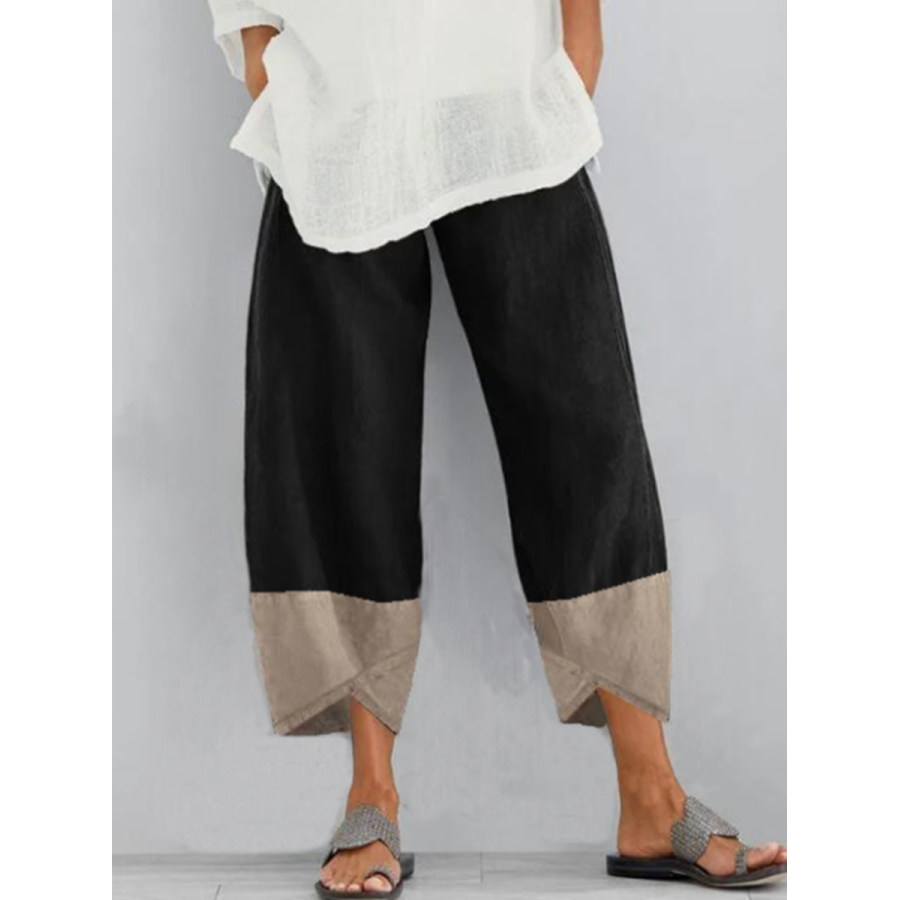 

Ladies Casual Contrast Color Stitching Pants