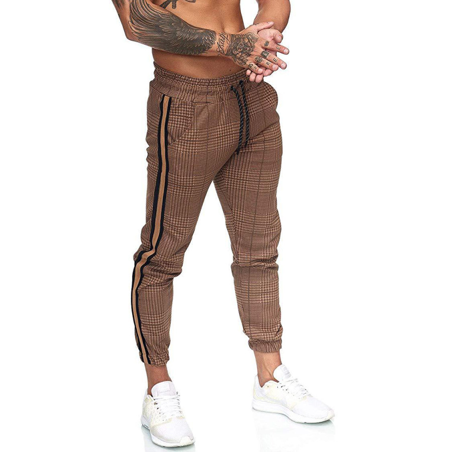 

Mens Casual Houndstooth Print Sweatpants